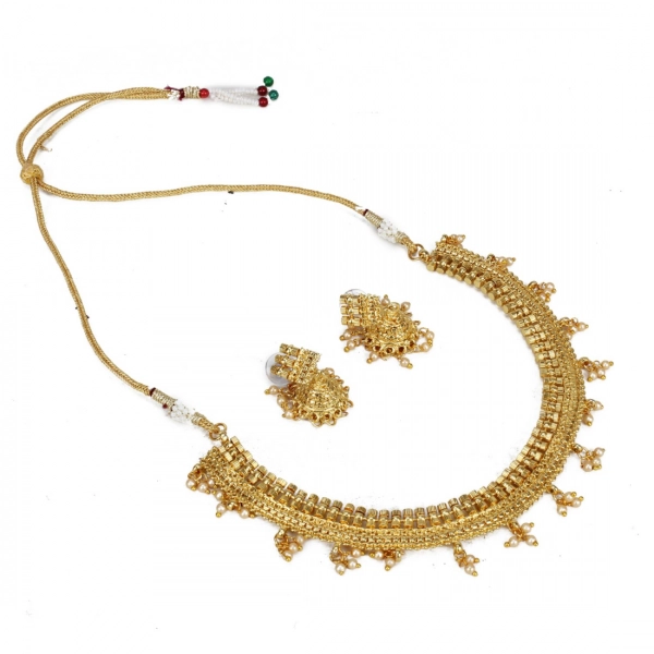 Dropship Elegant Bollywood Inspired Traditional Copper Gold Plated Necklace