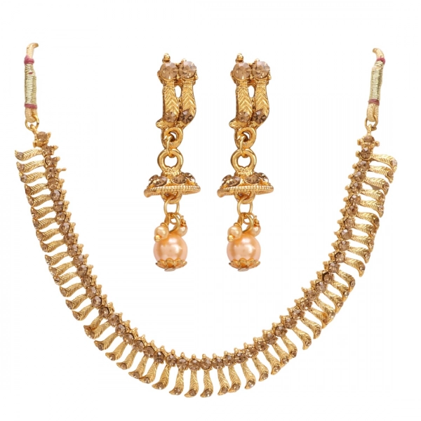 Dropship Stylish Gold Plated Necklace Set