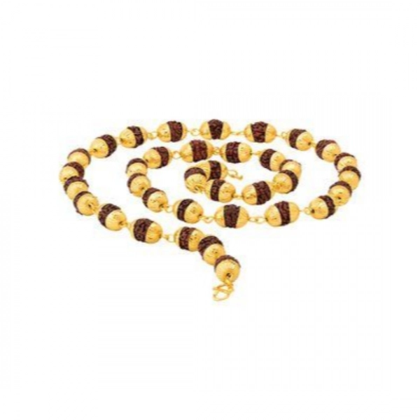 Dropship Gold Plated Rudraksha Necklace/Mala