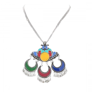 Afghani Designer Turkish Style Vintage Oxidised German Silver Tribal Necklace Pandeant Antique Jewellery Boho Gypsy 