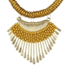 Dropship Designer Metal and Yellow Thread Necklace