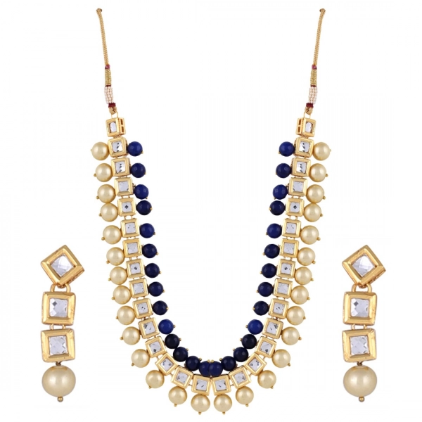 Dropship Fashion Jewelry Kundan Pearl Stylish Fancy Wedding Party Wear Jewellery Set