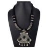 Dropship High Finished Black Beads and Oxidized Silver Pendant Designer Necklace