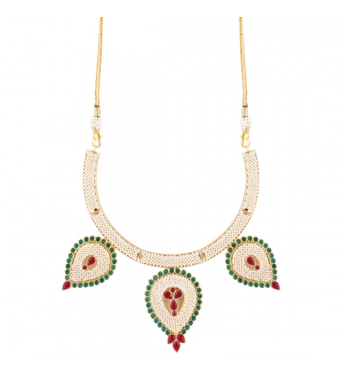 Designer Traditional India Rajasthani Basra Pearl Necklace with Earrings