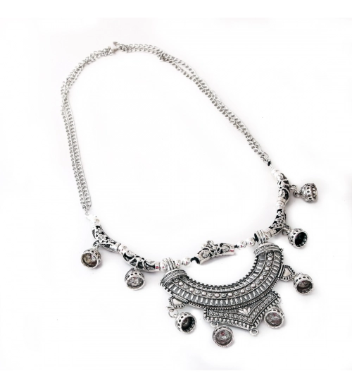 Afghani Designer Turkish Style Vintage Oxidised German Silver Tribal Necklace Pandeant Antique Jewellery Boho Gypsy 