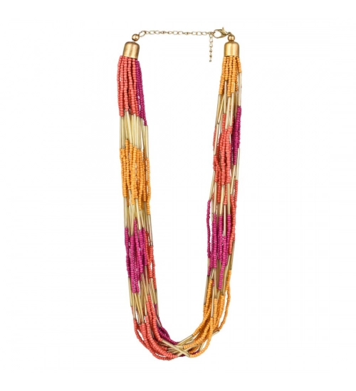 Designer Elegant Multi Layer Multi Color Beads Necklace