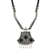 Dropship Tibetam Silver and Black Acrylic Beads Necklace