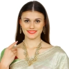 Dropship Golden Crystal Jewellery Kundan Necklace Set With Earrings
