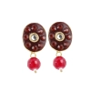 Dropship Stylish Maroon Golde Plated Traditional Kundan Necklace Set with Earrings