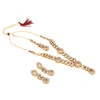 Dropship Gold Plated Traditional Kundan Necklace Set with Earrings and Maang Tikka