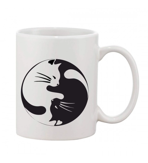 Printed Ceramic Coffee Mug - 1 Pieces, White, 11oz