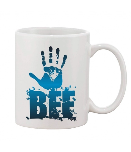 Printed Ceramic Coffee Mug - 1 Pieces, White, 11oz