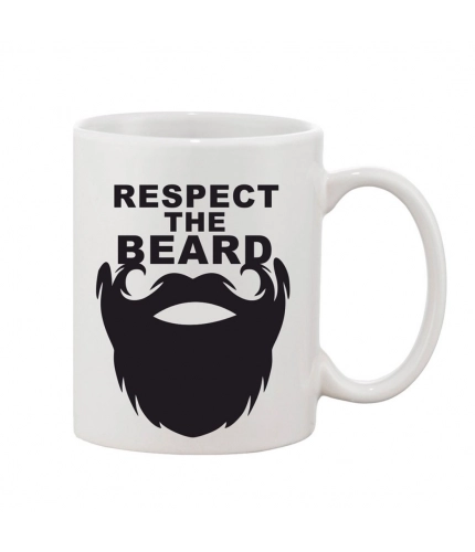 Printed Ceramic Coffee Mug - 1 Pieces, White, 11oz