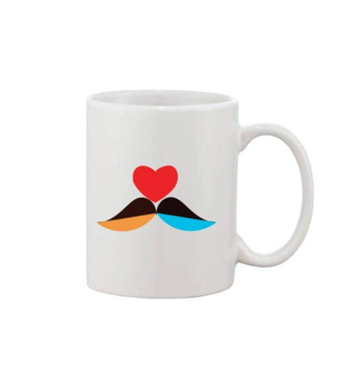 Printed Ceramic Coffee Mug - 1 Pieces, White, 11oz