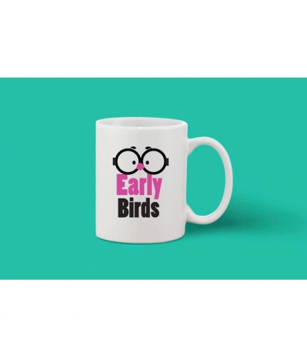 Printed Ceramic Coffee Mug - 1 Pieces, White, 11oz