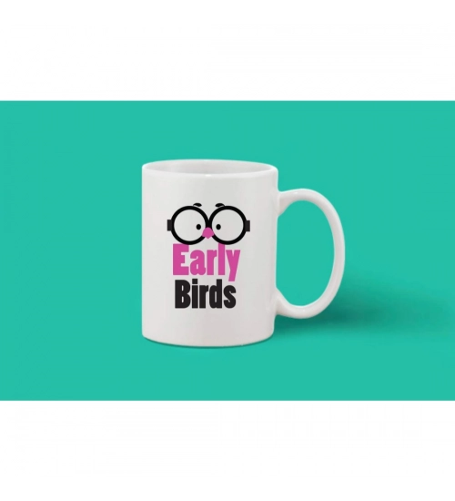 Printed Ceramic Coffee Mug - 1 Pieces, White, 11oz