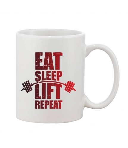 Printed Ceramic Coffee Mug - 1 Pieces, White, 11oz