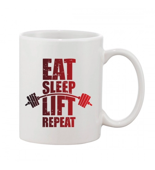 Printed Ceramic Coffee Mug - 1 Pieces, White, 11oz