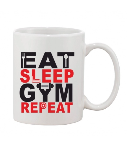 Printed Ceramic Coffee Mug - 1 Pieces, White, 11oz