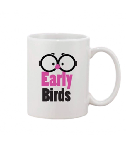 Printed Ceramic Coffee Mug - 1 Pieces, White, 11oz