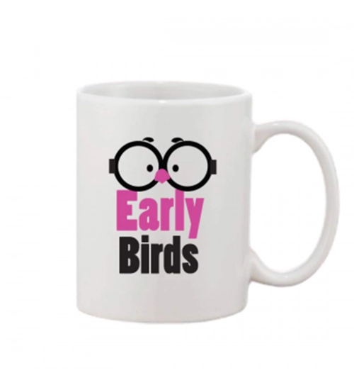 Printed Ceramic Coffee Mug - 1 Pieces, White, 11oz