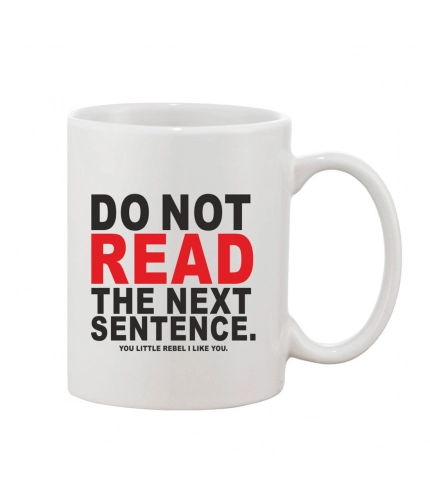 Printed Ceramic Coffee Mug - 1 Pieces, White, 11oz