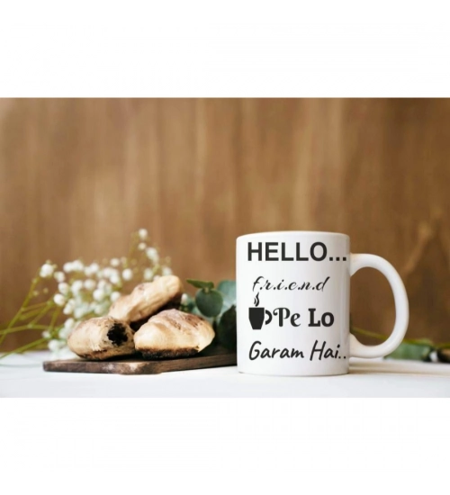 Printed Ceramic Coffee Mug - 1 Pieces, White, 11oz