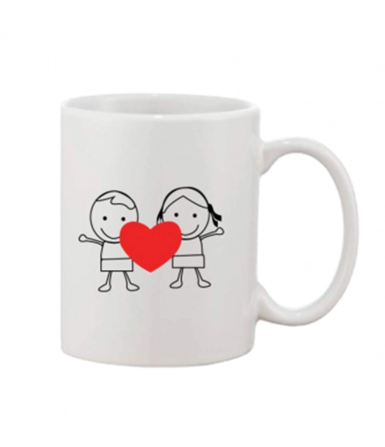 Printed Ceramic Coffee Mug - 1 Pieces, White, 11oz