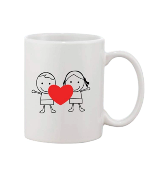 Printed Ceramic Coffee Mug - 1 Pieces, White, 11oz