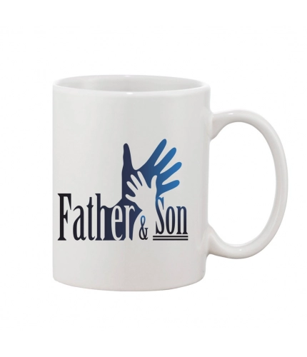 Printed Ceramic Coffee Mug - 1 Pieces, White, 11oz