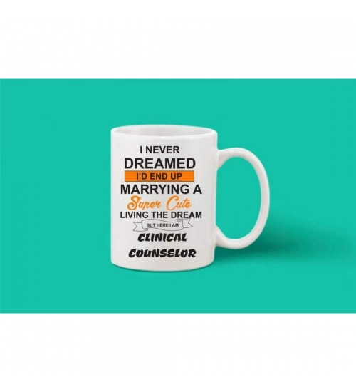 Printed Ceramic Coffee Mug - 1 Pieces, White, 11oz