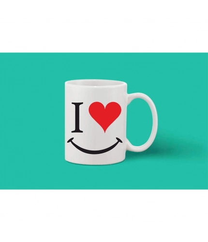 Printed Ceramic Coffee Mug - 1 Pieces, White, 11oz