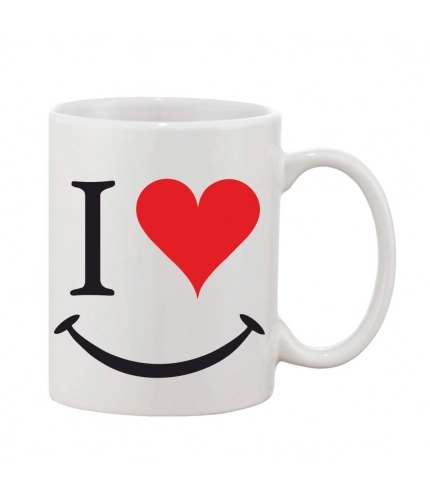 Printed Ceramic Coffee Mug - 1 Pieces, White, 11oz