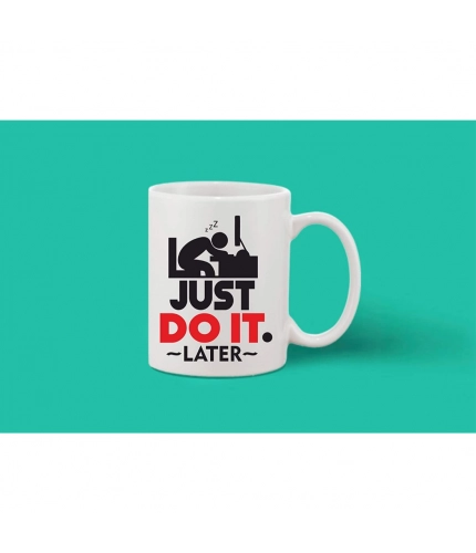 Printed Ceramic Coffee Mug - 1 Pieces, White, 11oz