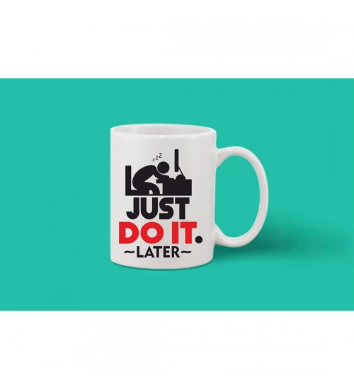 Printed Ceramic Coffee Mug - 1 Pieces, White, 11oz