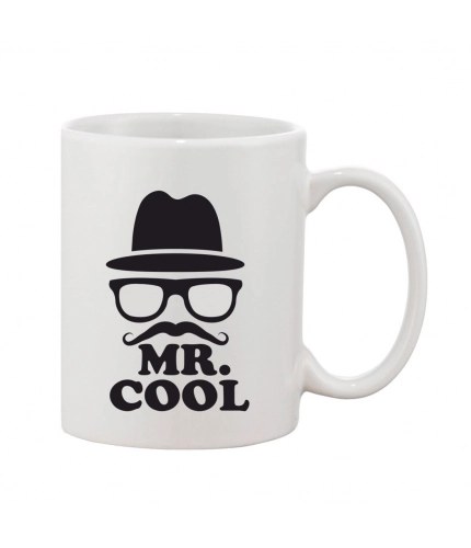 Printed Ceramic Coffee Mug - 1 Pieces, White, 11oz
