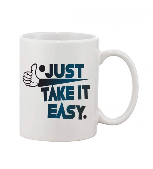 Printed Ceramic Coffee Mug - 1 Pieces, White, 11oz