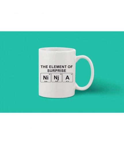 Printed Ceramic Coffee Mug - 1 Pieces, White, 11oz