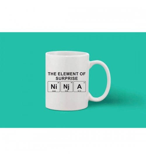 Printed Ceramic Coffee Mug - 1 Pieces, White, 11oz