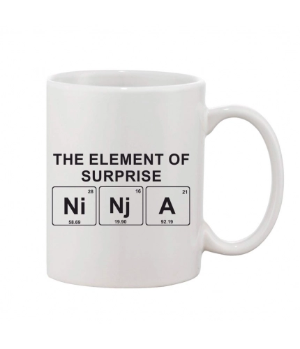 Printed Ceramic Coffee Mug - 1 Pieces, White, 11oz