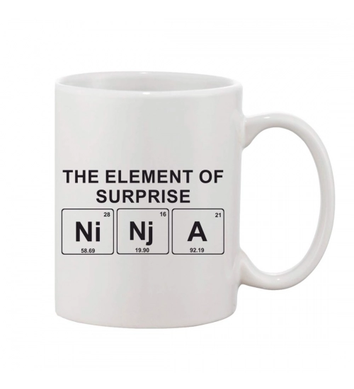 Printed Ceramic Coffee Mug - 1 Pieces, White, 11oz