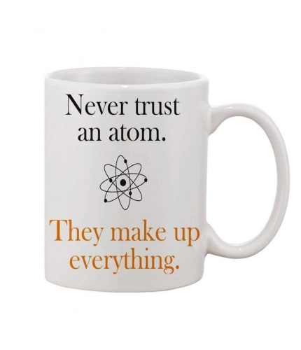Printed Ceramic Coffee Mug - 1 Pieces, White, 11oz