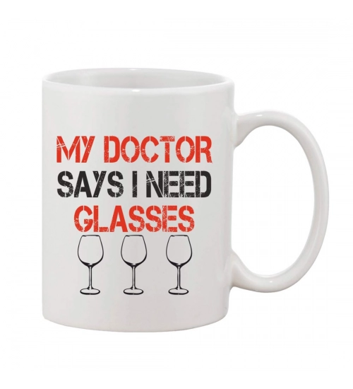 Printed Ceramic Coffee Mug - 1 Pieces, White, 11oz