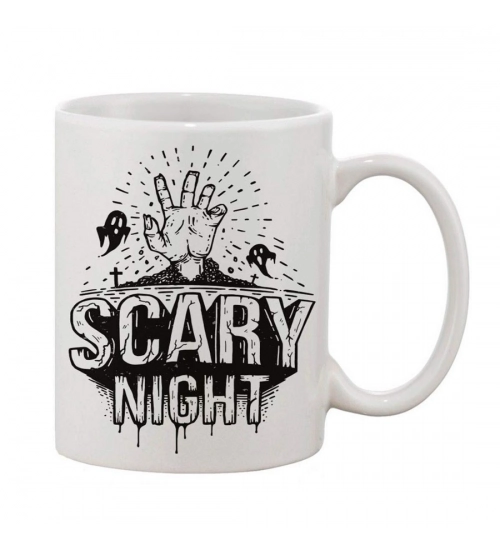 Printed Ceramic Coffee Mug - 1 Pieces, White, 11oz