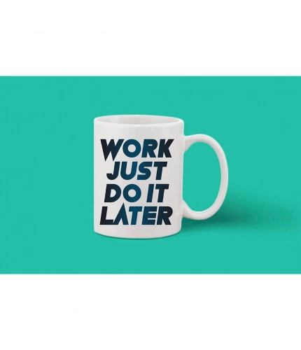 Printed Ceramic Coffee Mug - 1 Pieces, White, 11oz