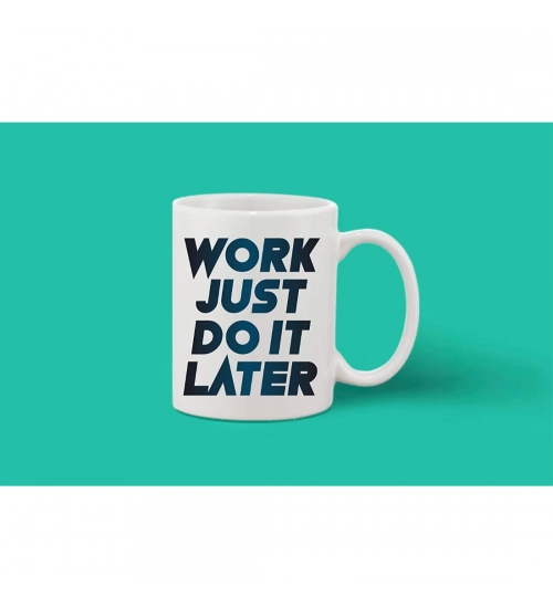 Printed Ceramic Coffee Mug - 1 Pieces, White, 11oz