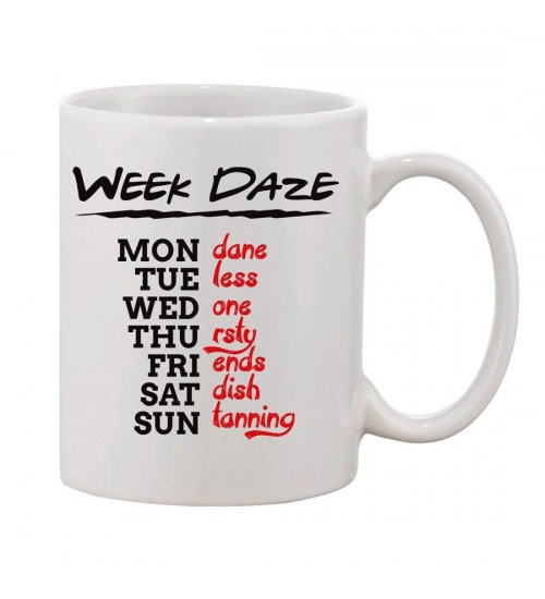 Printed Ceramic Coffee Mug - 1 Pieces, White, 11oz