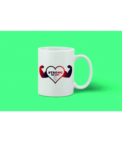 Printed Ceramic Coffee Mug - 1 Pieces, White, 11oz