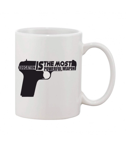 Printed Ceramic Coffee Mug - 1 Pieces, White, 11oz
