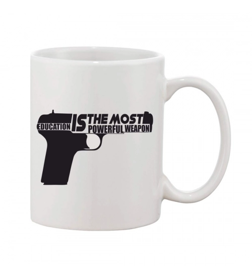 Printed Ceramic Coffee Mug - 1 Pieces, White, 11oz